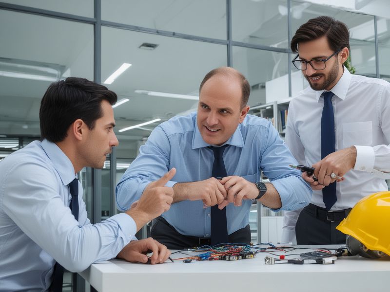 Team collaboration in electrical engineering workspace